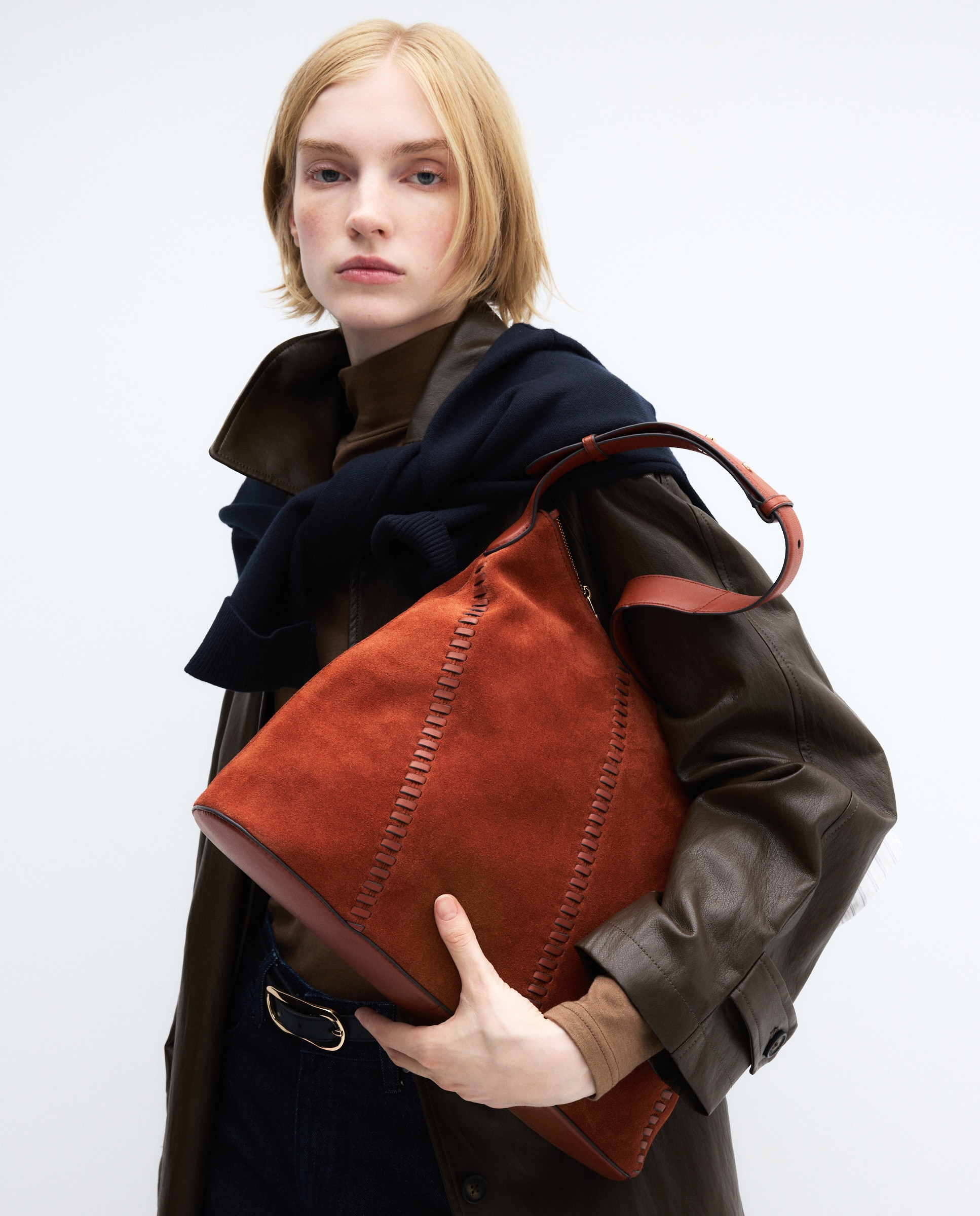 Imagen 6 de Bolso shopper de ante con pasadas piel - Latouche - 770 Terracota 770 Terracota