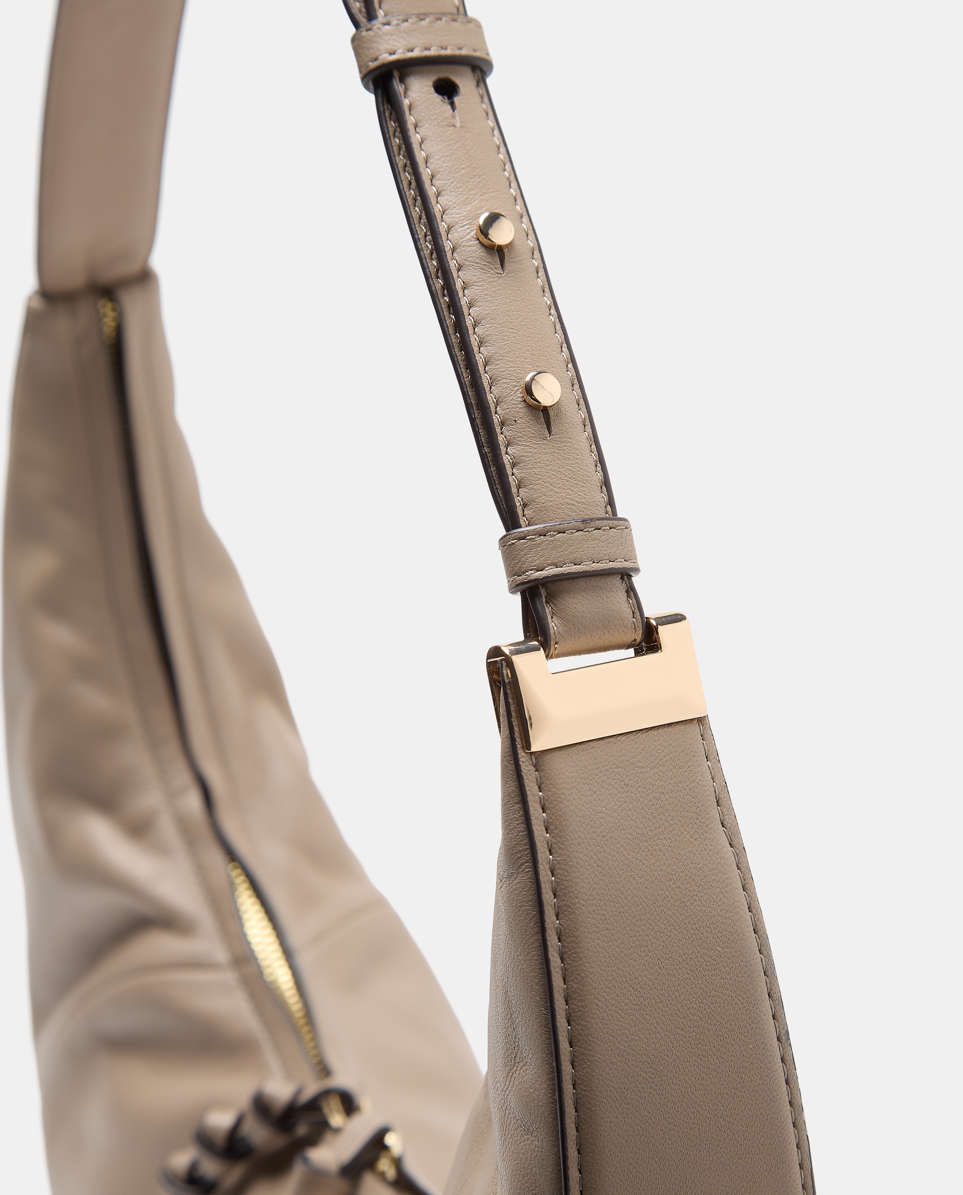 Mala Shopper Meia-Lua de Napa Cinzento-claro-3