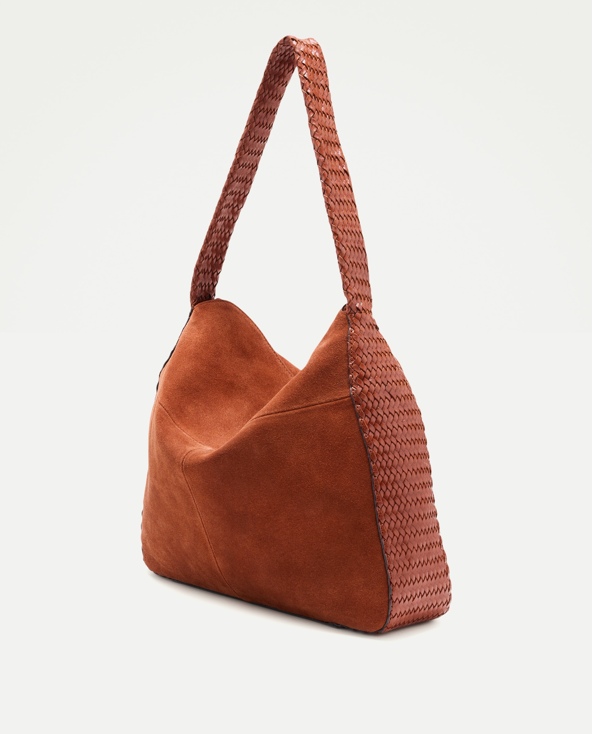 Imagen 2 de Bolso shopper de ante con asa de piel trenzada - Latouche - 770 Terracota 770 Terracota