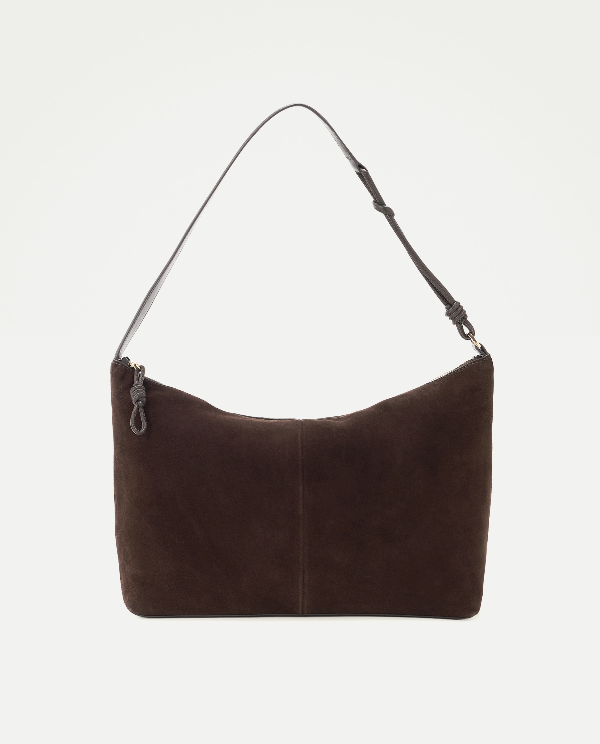 Imagen 1 de Bolso de hombro de piel de sarraje con detalle nudos - Latouche - Chocolate Chocolate