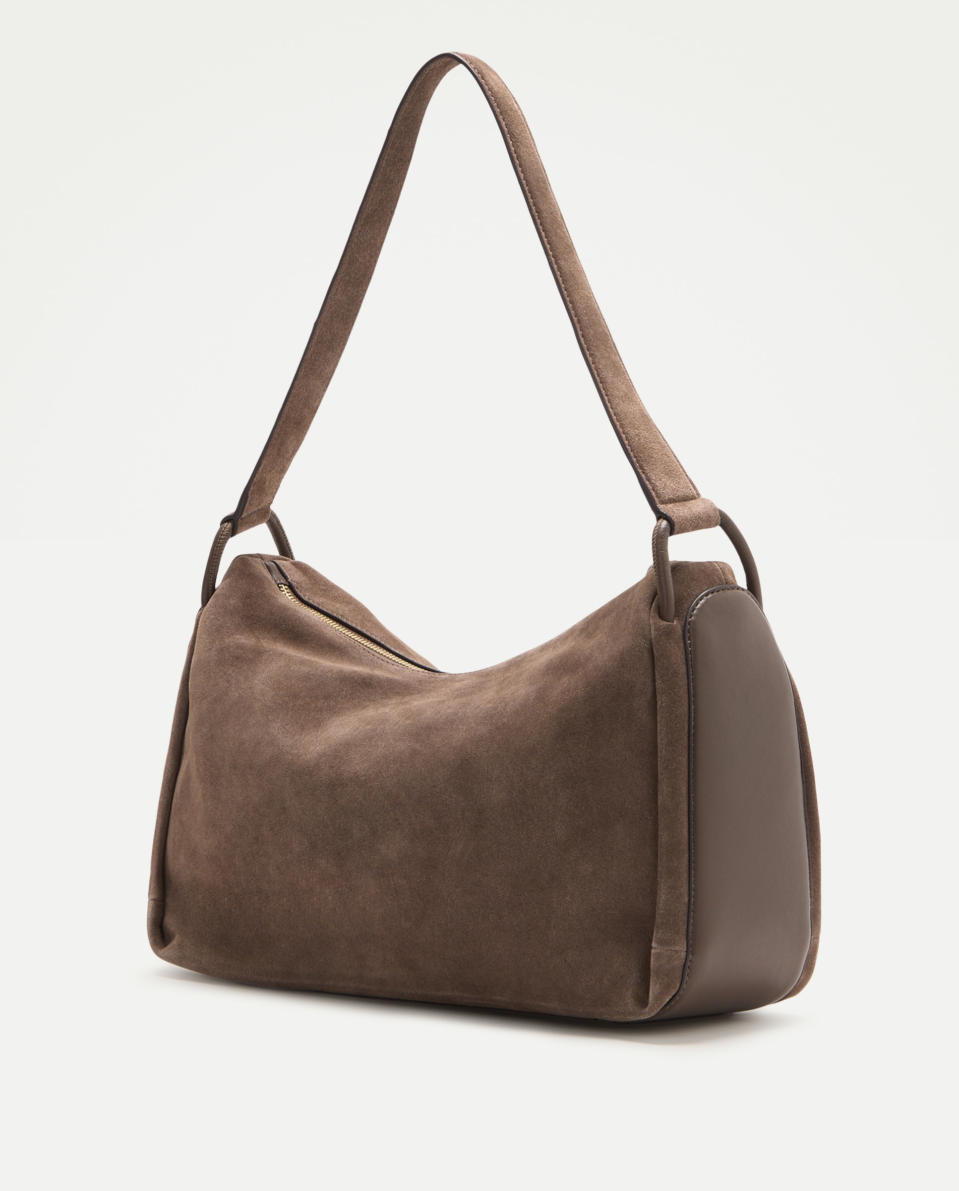 Bolso de hombro en piel de serraje - Latouche - Visón oscuro Visón oscuro-2