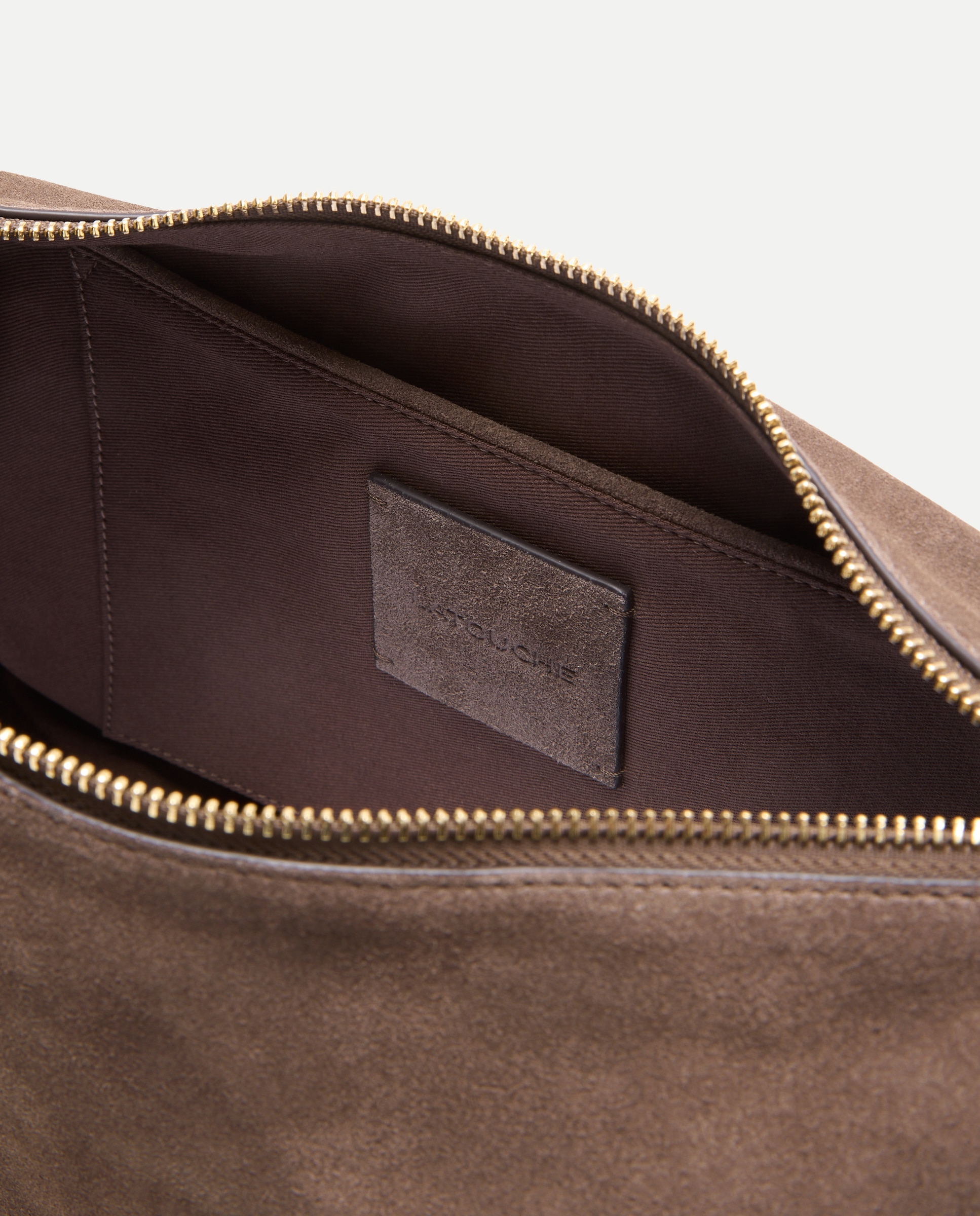 Bolso de hombro en piel de serraje - Latouche - Visón oscuro Visón oscuro-3