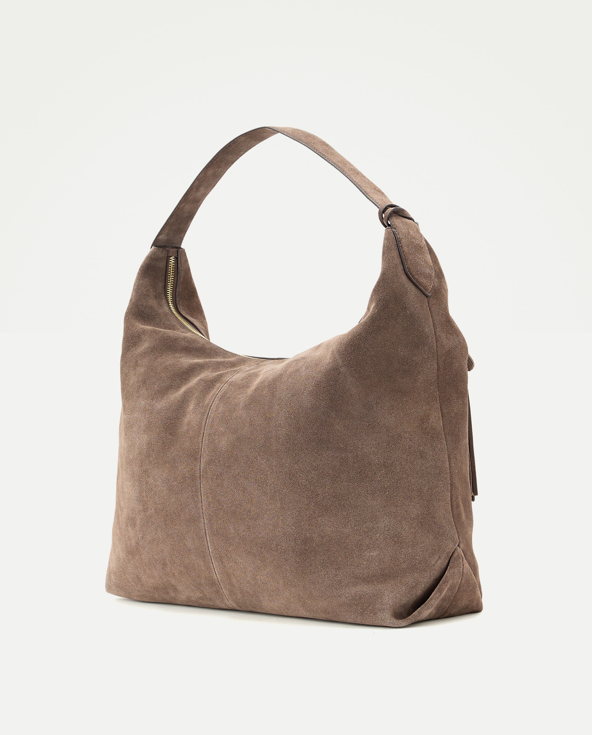 Bolso de hombro en piel de serraje - Latouche - Visón oscuro Visón oscuro-2