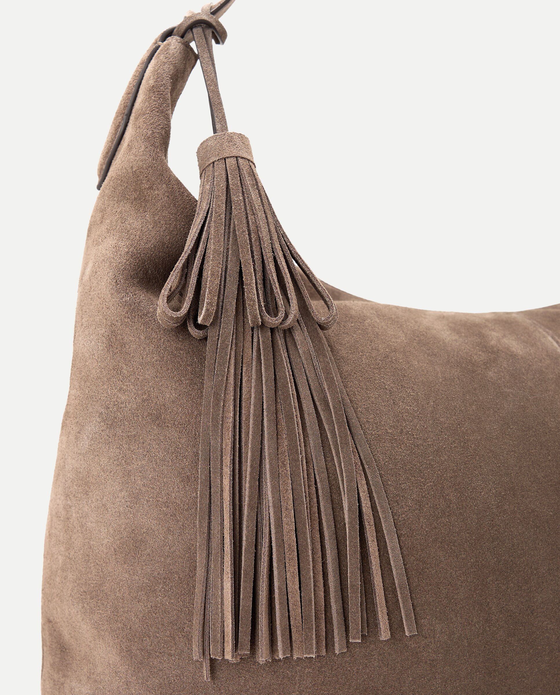 Bolso de hombro en piel de serraje - Latouche - Visón oscuro Visón oscuro-3