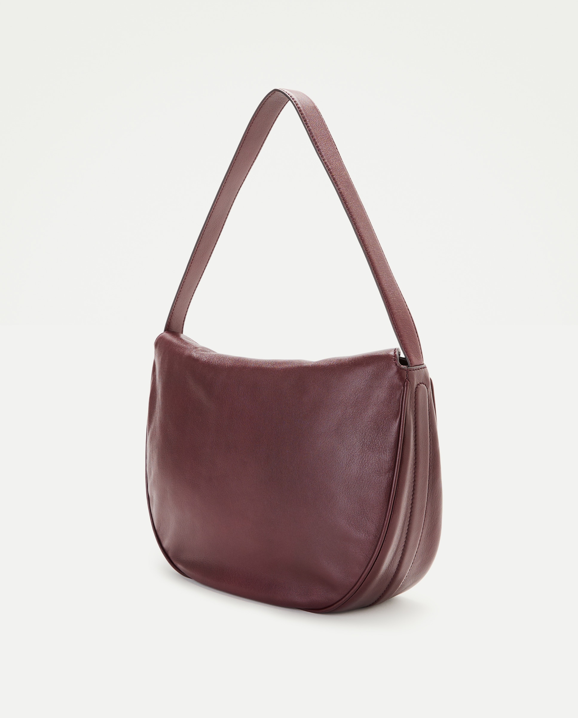 Mala Hobo em Napa Lisa com Fecho Metálico Bordeaux-2