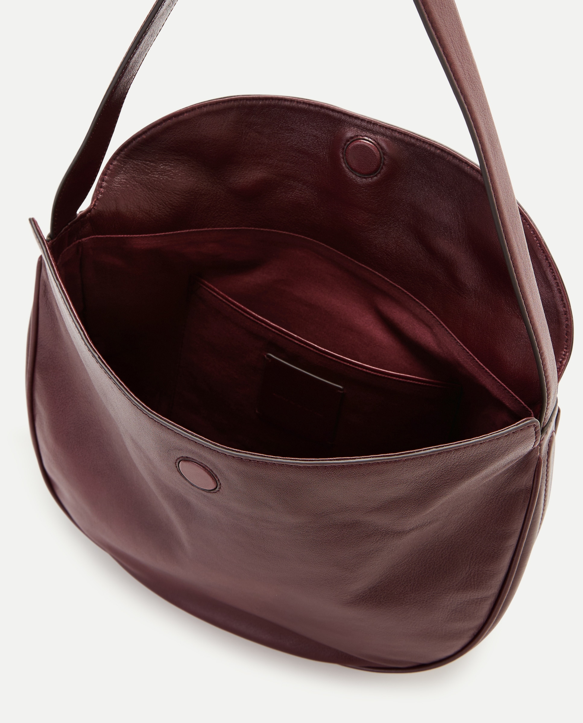Mala Hobo em Napa Lisa com Fecho Metálico Bordeaux-3