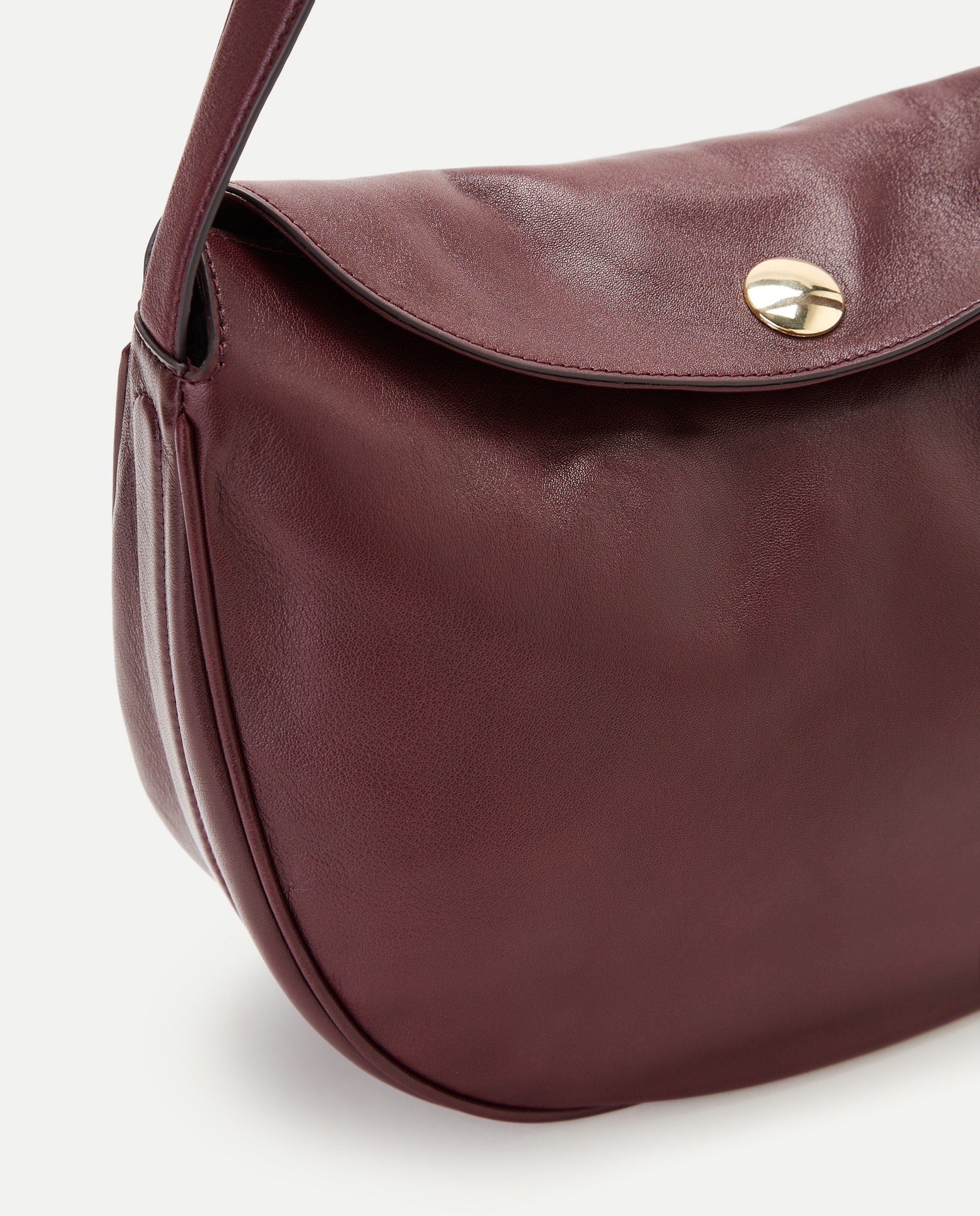 Mala Hobo em Napa Lisa com Fecho Metálico Bordeaux-4
