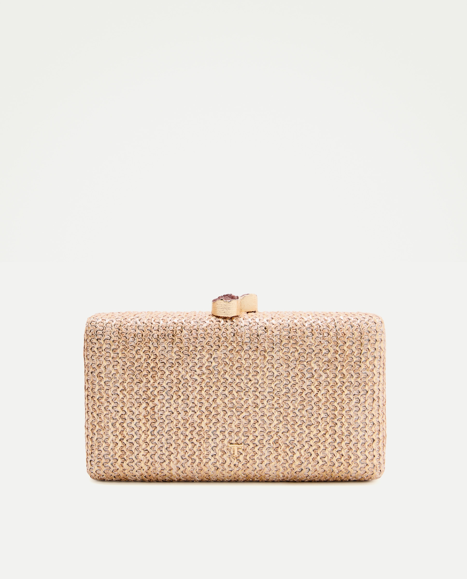 Mala Clutch com Brilho e Pregadeira de Pedra 120 Cru-1