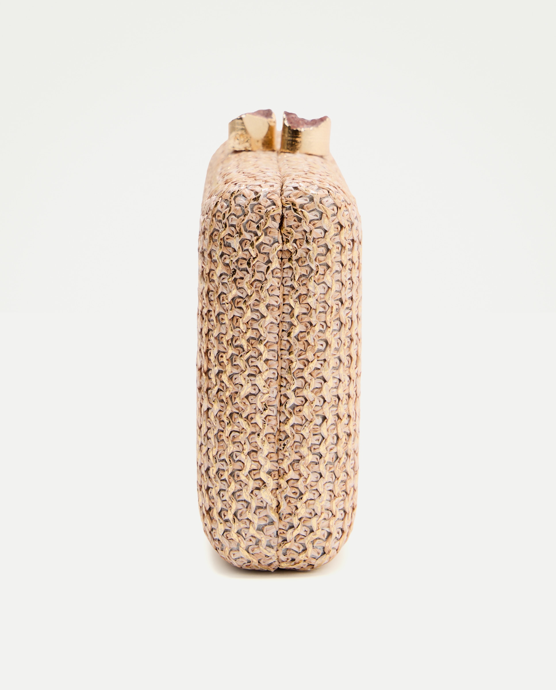 Mala Clutch com Brilho e Pregadeira de Pedra 120 Cru-2