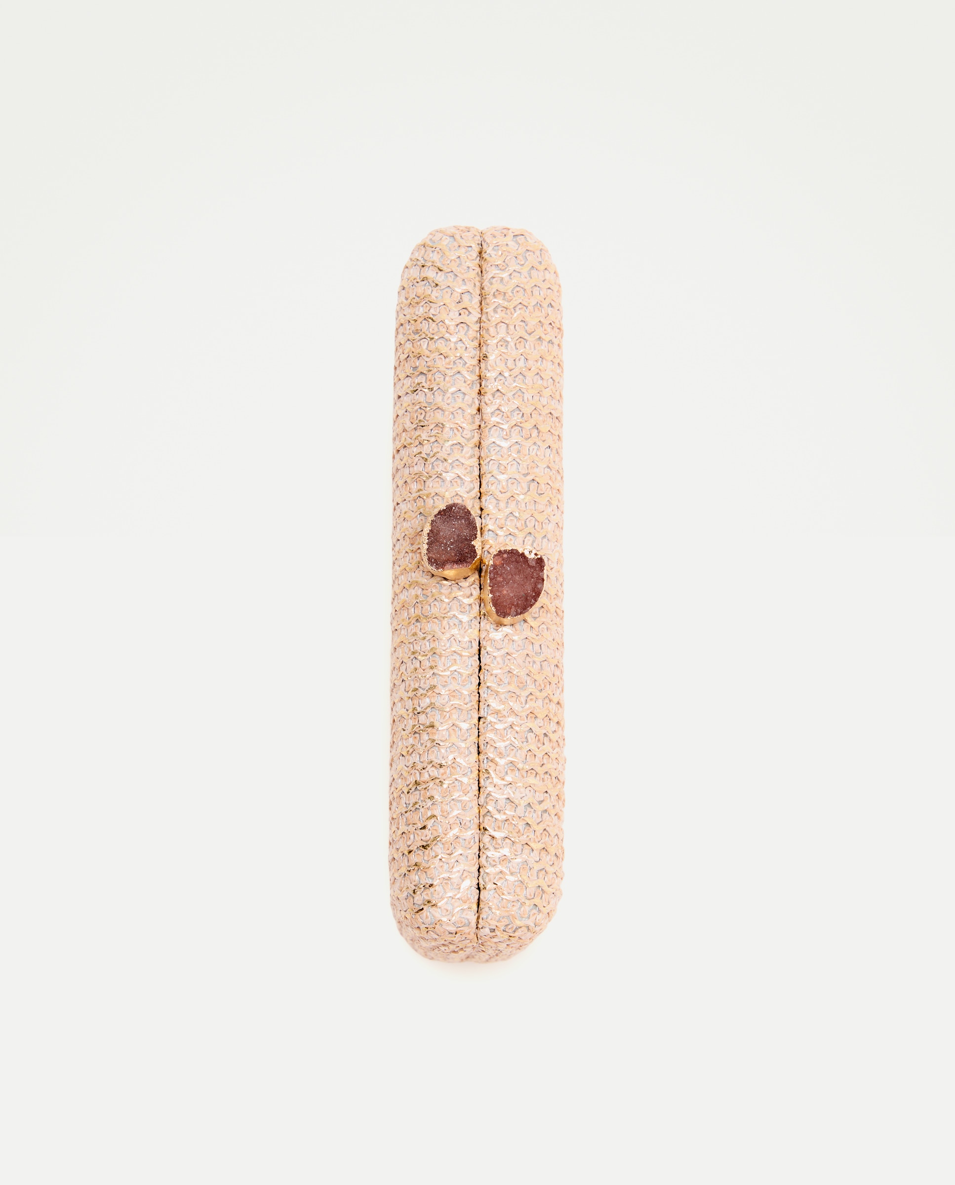 Mala Clutch com Brilho e Pregadeira de Pedra 120 Cru-4