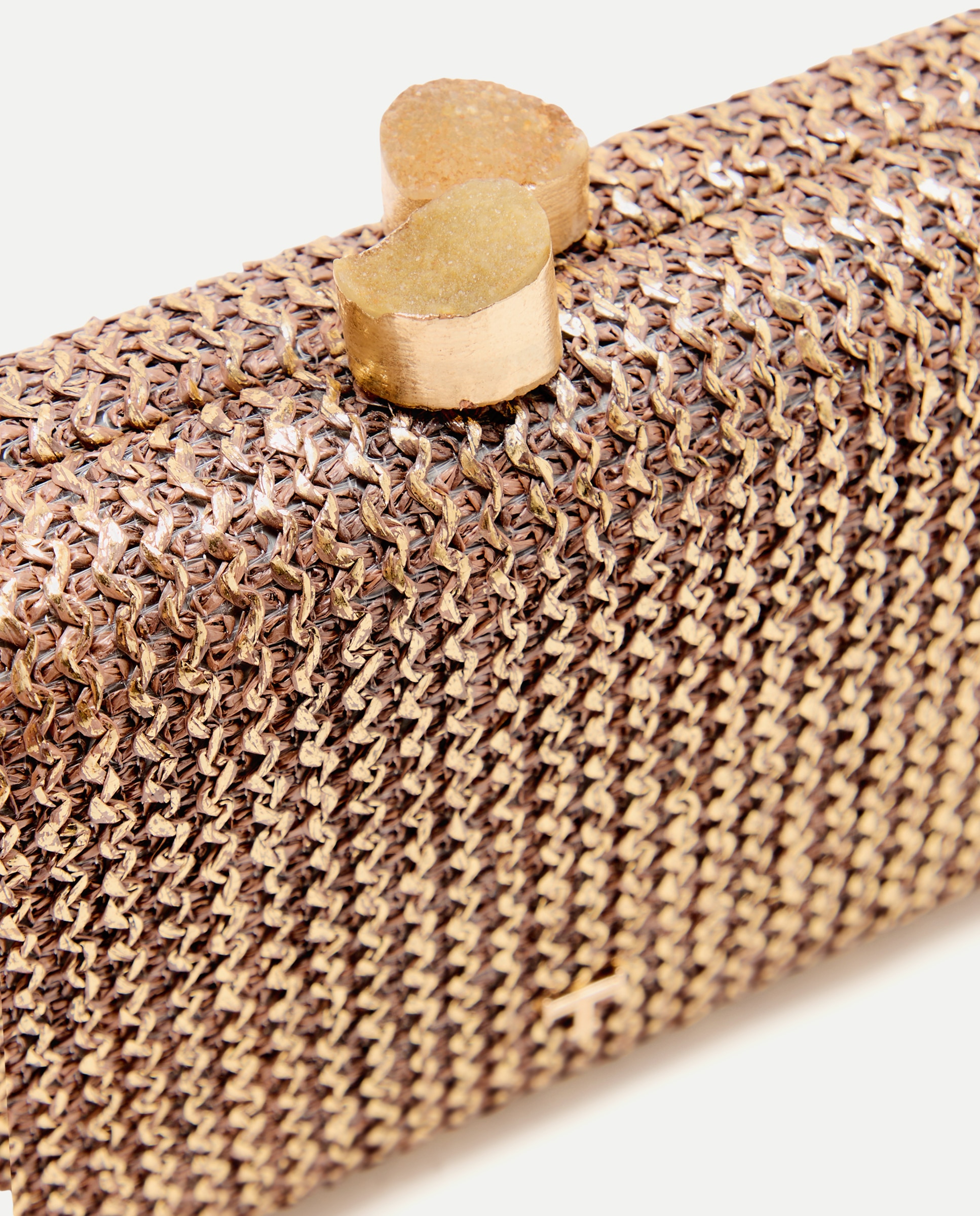 Mala Clutch com Brilho e Pregadeira de Pedra Chocolate-3