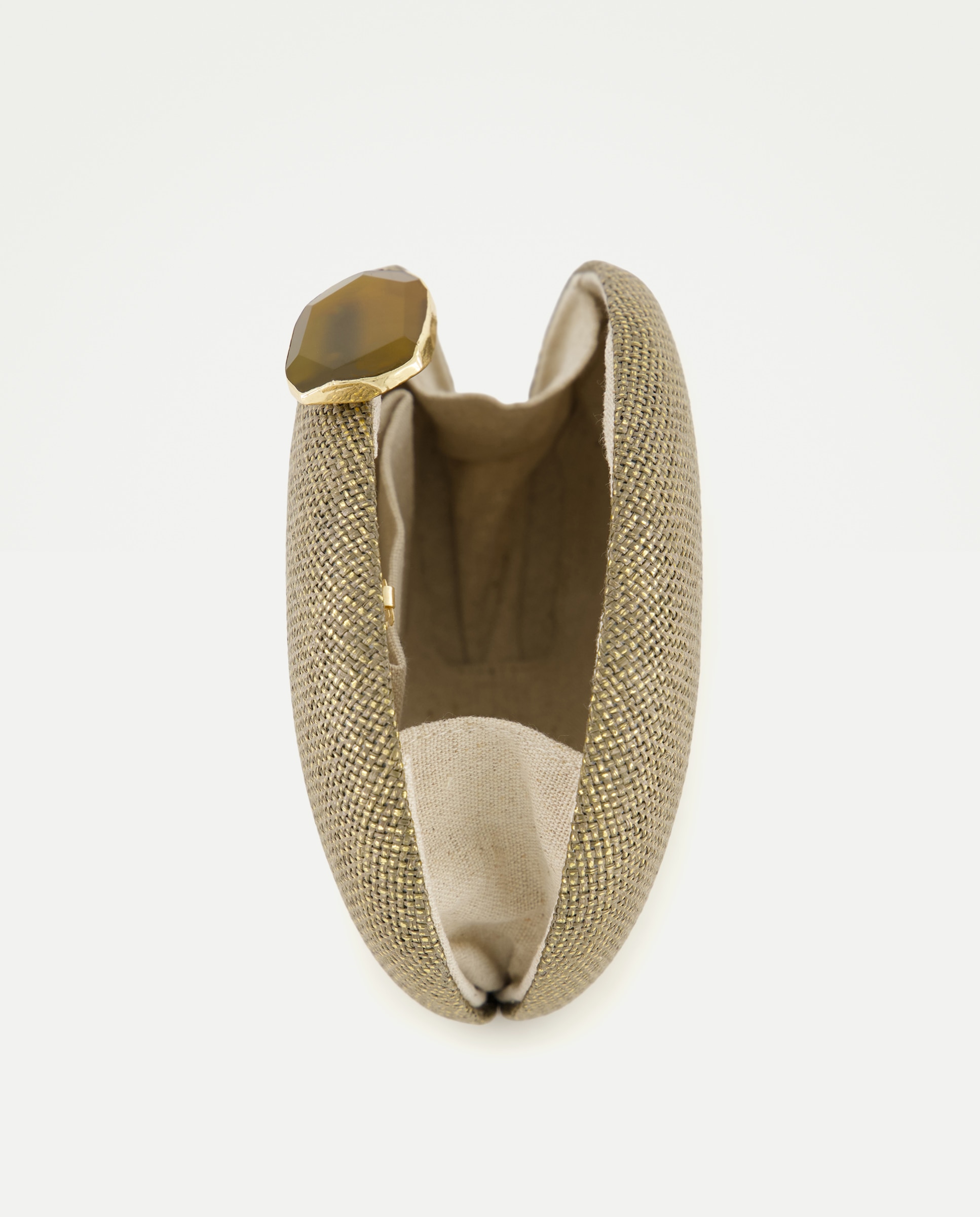 Mala Clutch Oval com Joia 370 Ocre-5