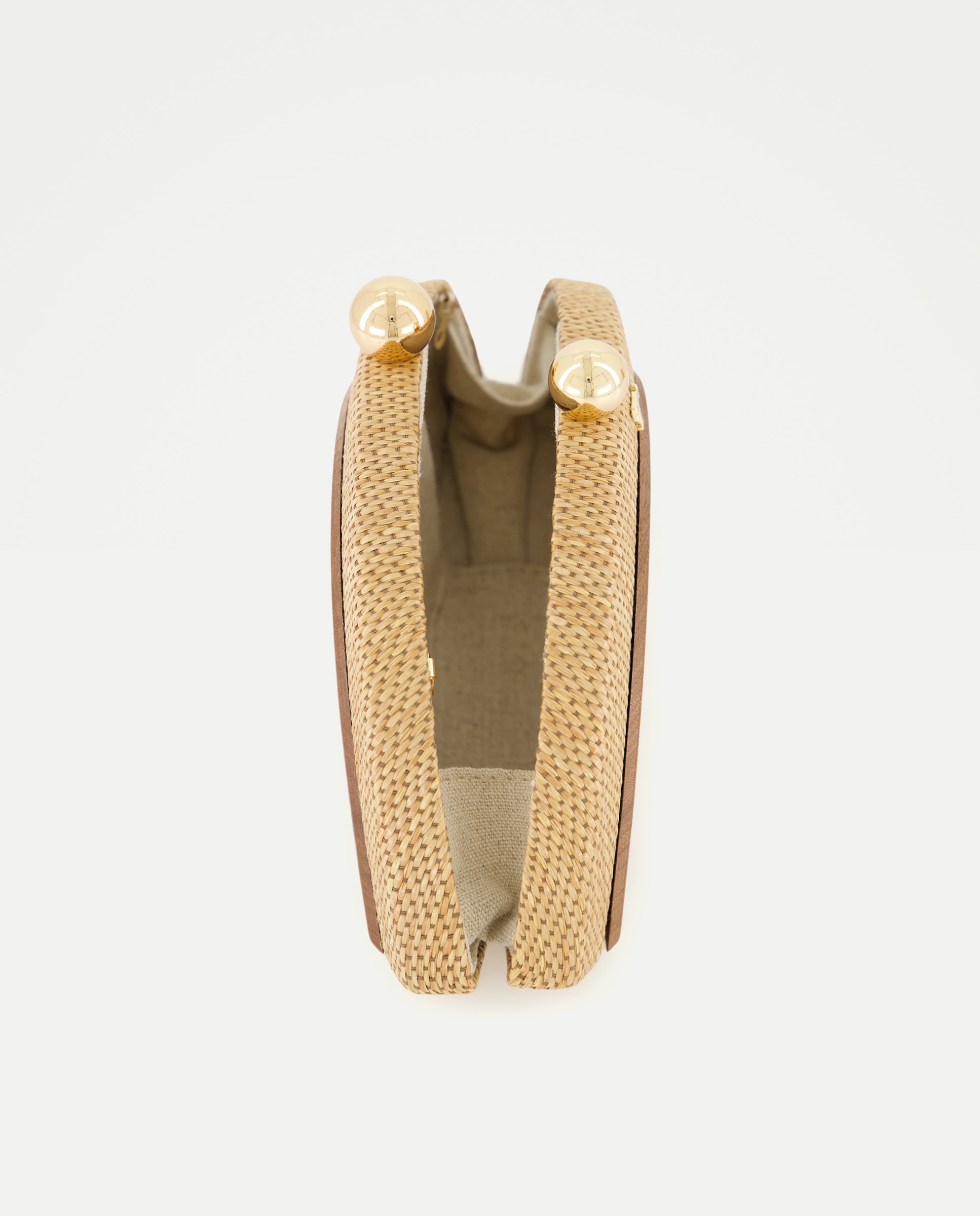 Mala Clutch Combinada com Madeira 120 Cru-5