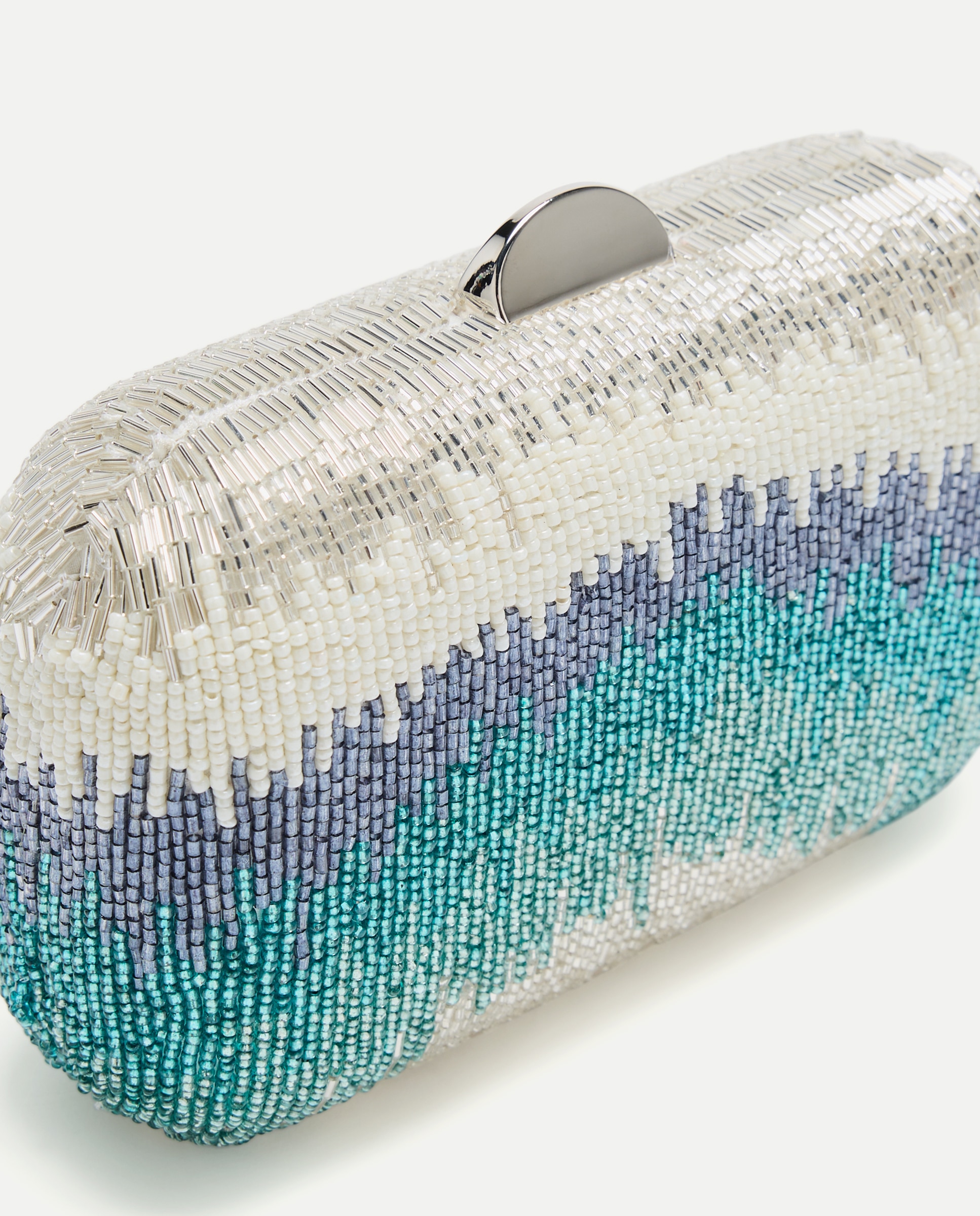 Mala Clutch com Brilho em Cascata Verde-3