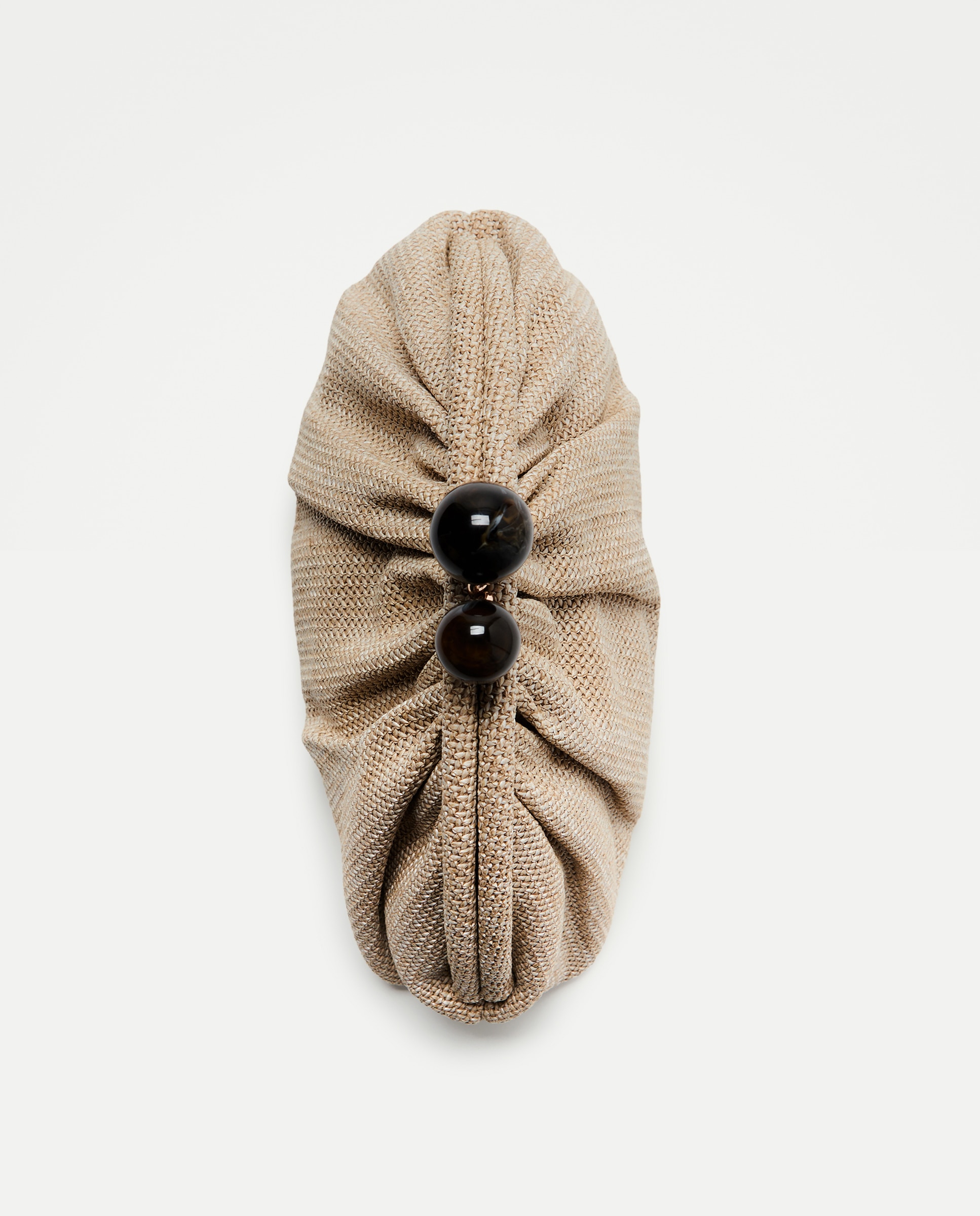 Mala Pouch com Fecho de Bolas Bege-4