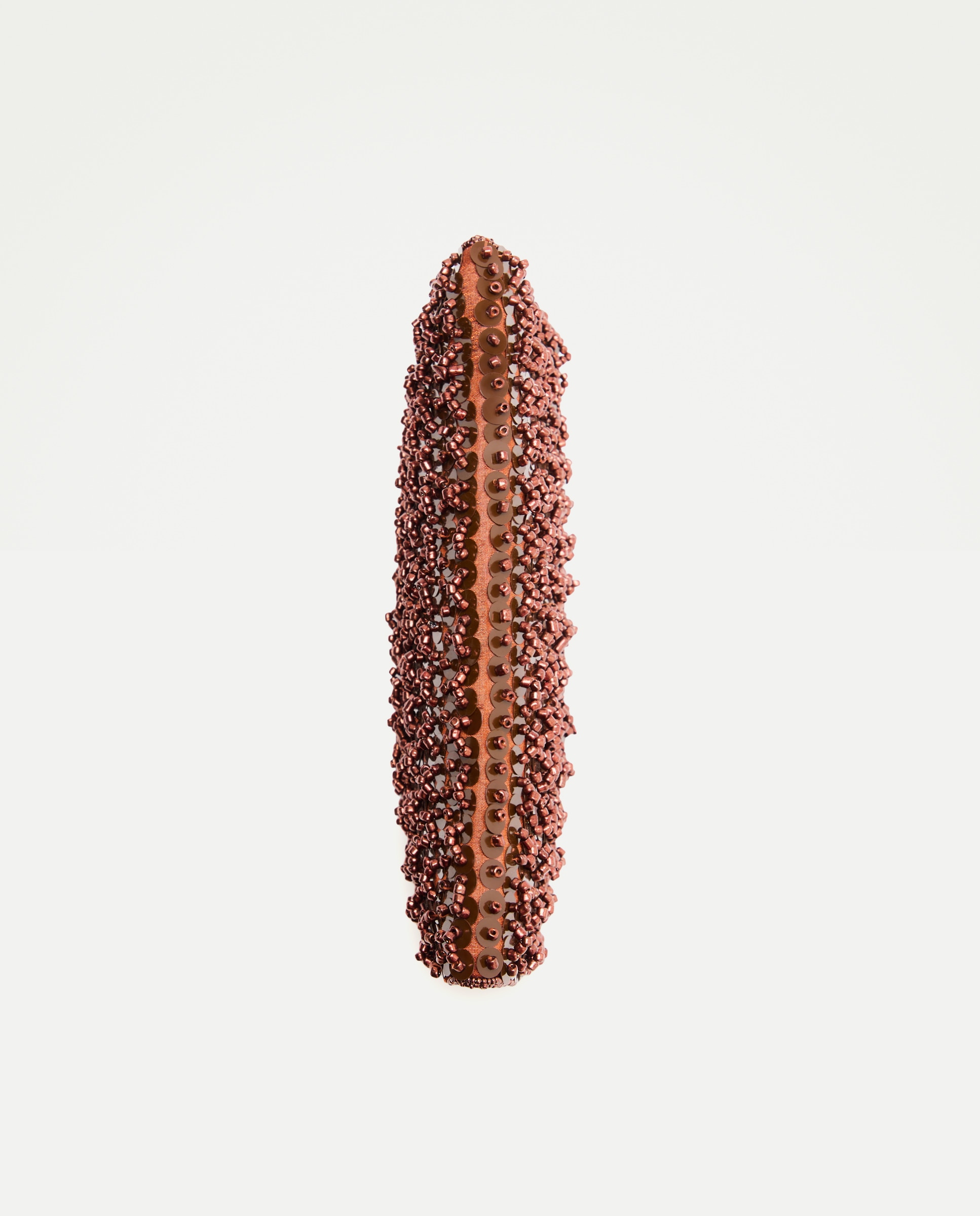 Mala Clutch Tipo Carteira com Brilhos Castanho-4