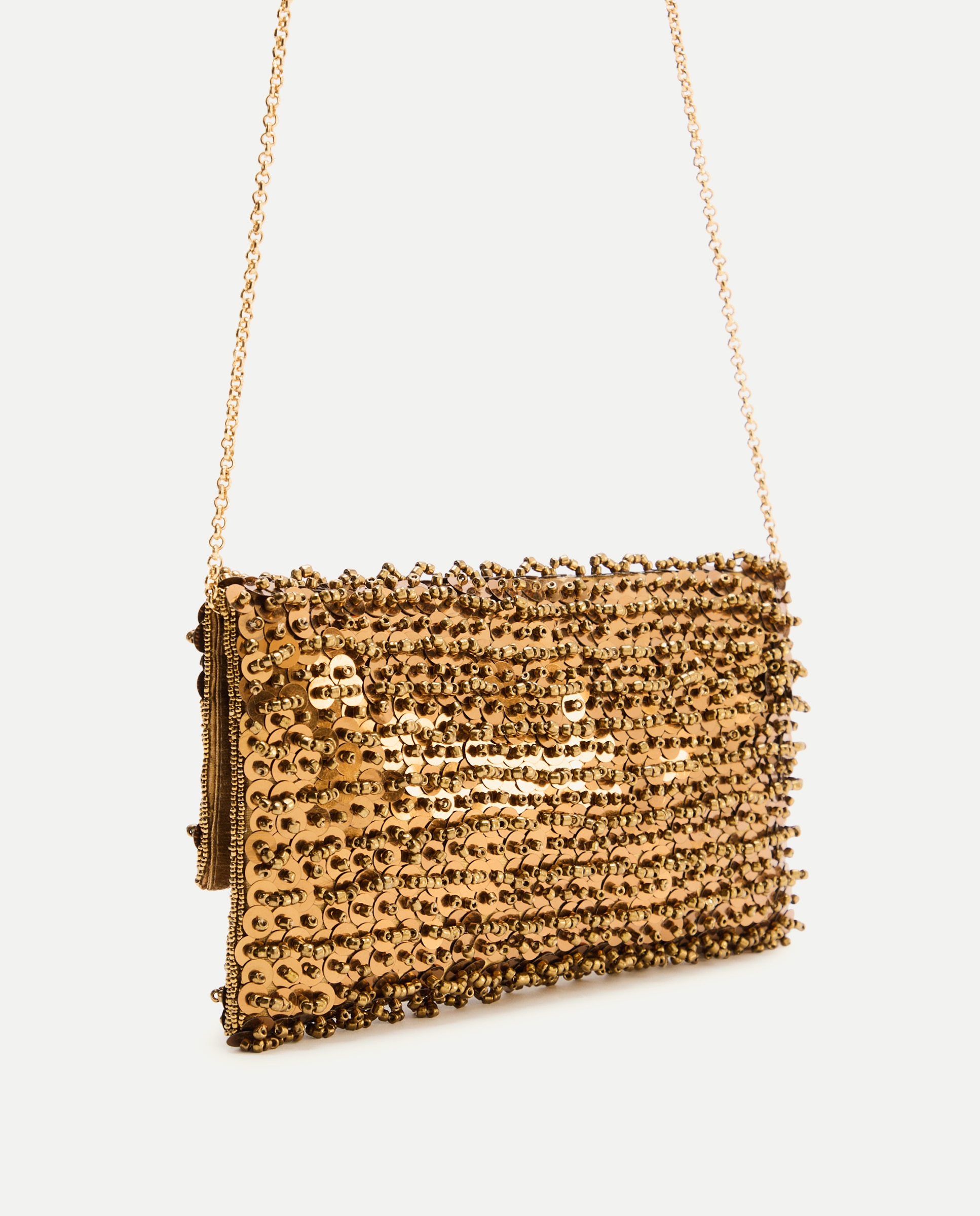 Mala Clutch Tipo Carteira com Brilhos 390 Ouro-6