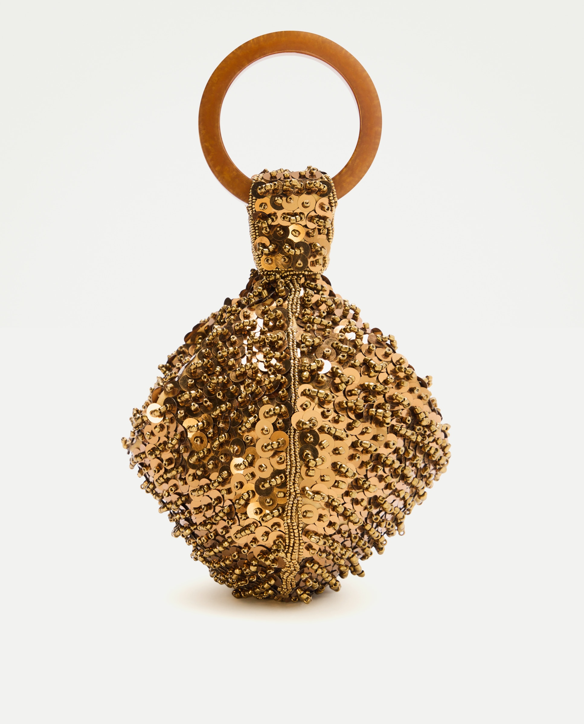 Mala Tipo Saco com Pulseira e Brilhos 390 Ouro-2