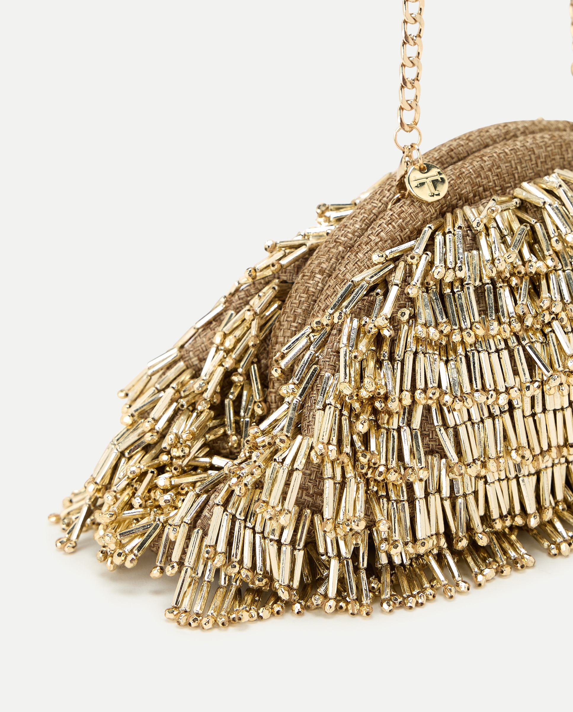 Bolso de fiesta con abalorios metalizados - Latouche - 390 Oro 390 Oro-3