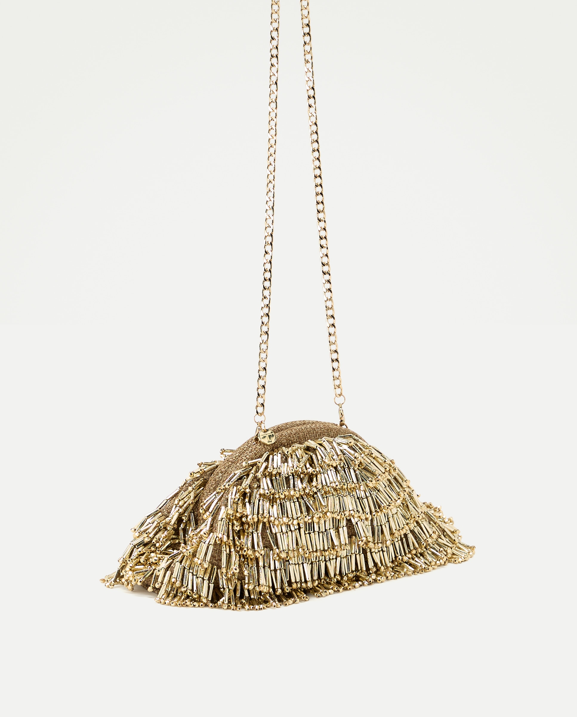 Bolso de fiesta con abalorios metalizados - Latouche - 390 Oro 390 Oro-6