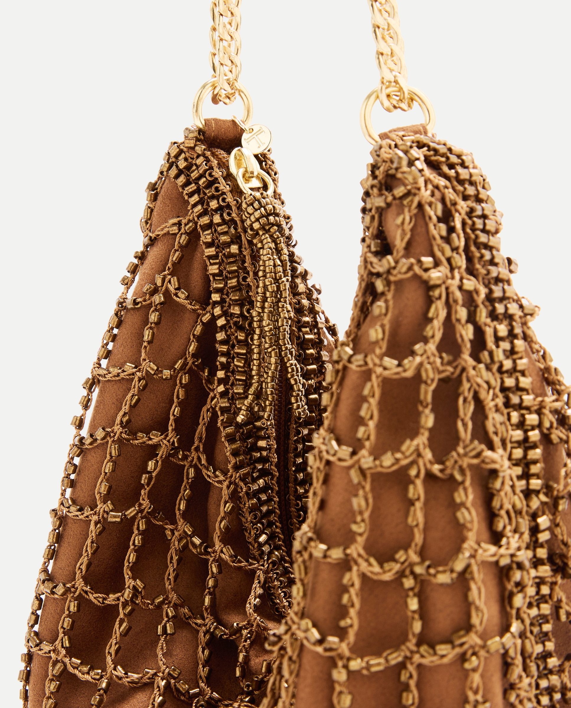 Bolso hobo con pompóm - Latouche - 790 Bronce 790 Bronce-3
