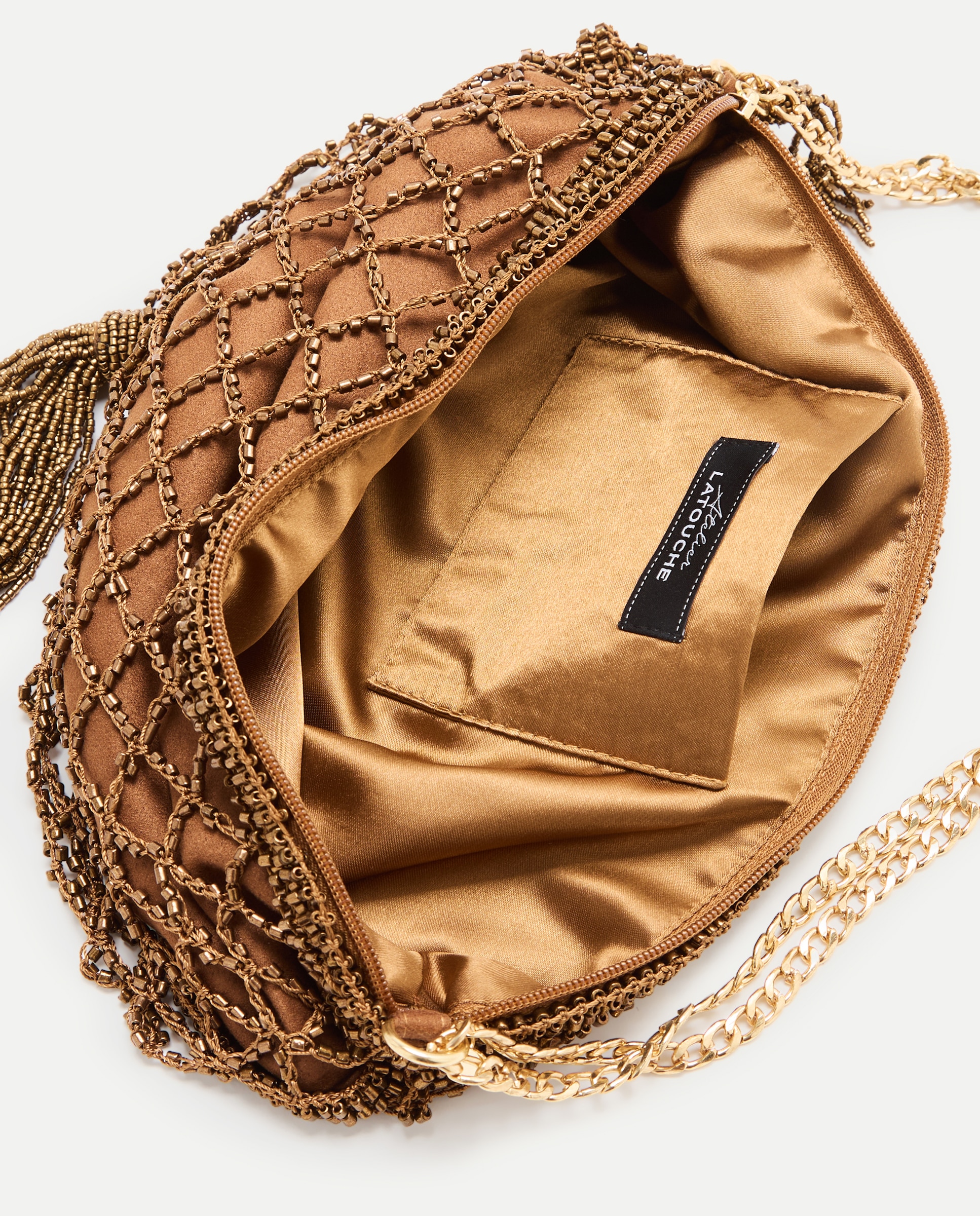 Bolso hobo con pompóm - Latouche - 790 Bronce 790 Bronce-5