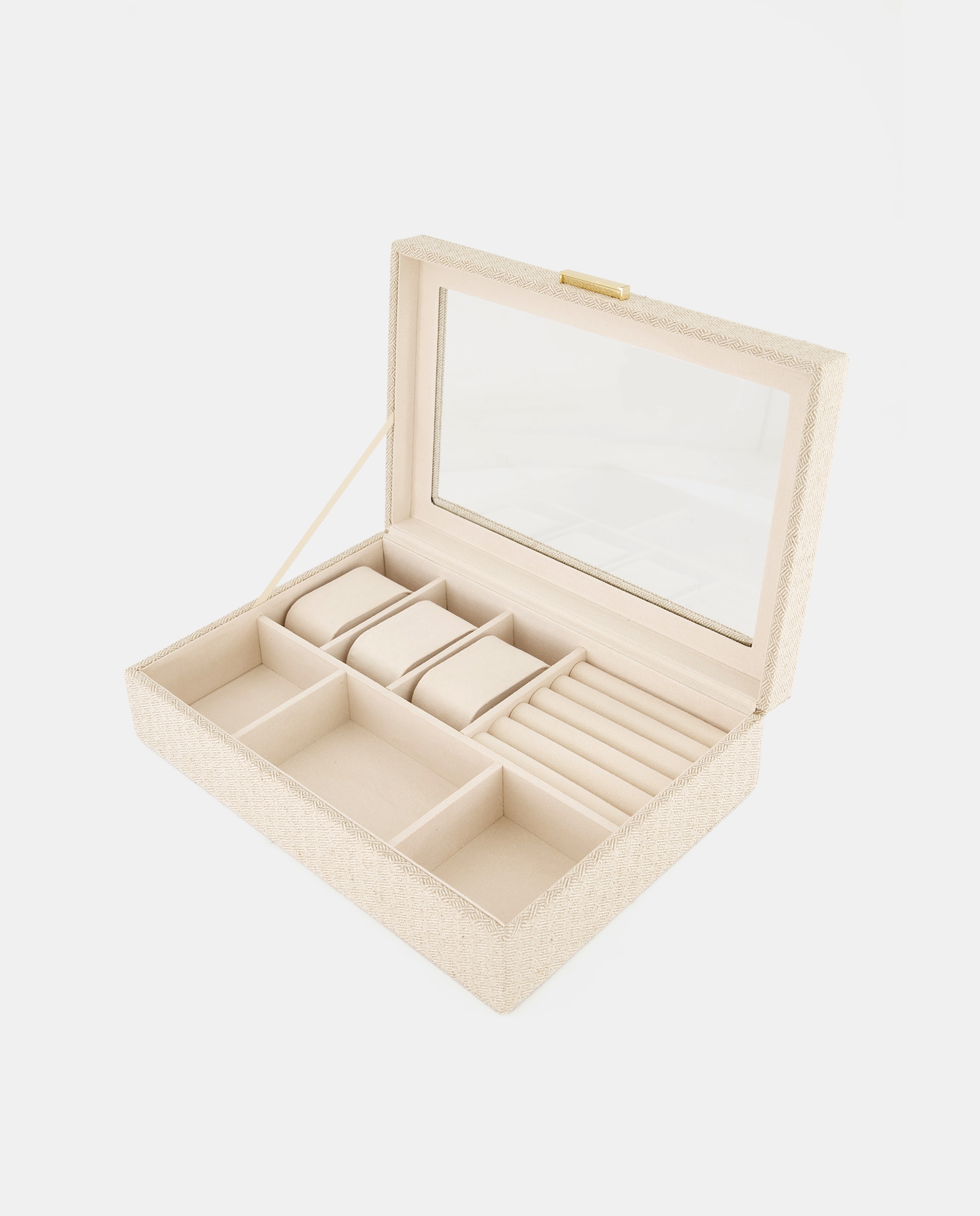 Guarda-Joias Grande com Janela e Gavetas 120 Cru-2