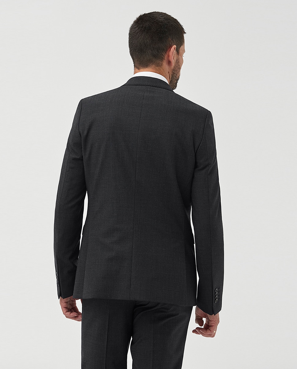 Casaco Slim Fit Cinzento-escuro-2