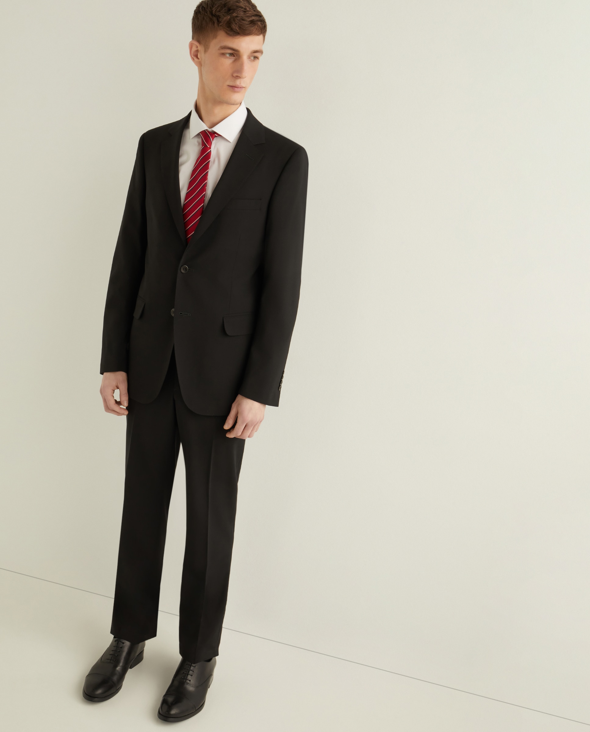 Calças de homem elegantes Preto-1
