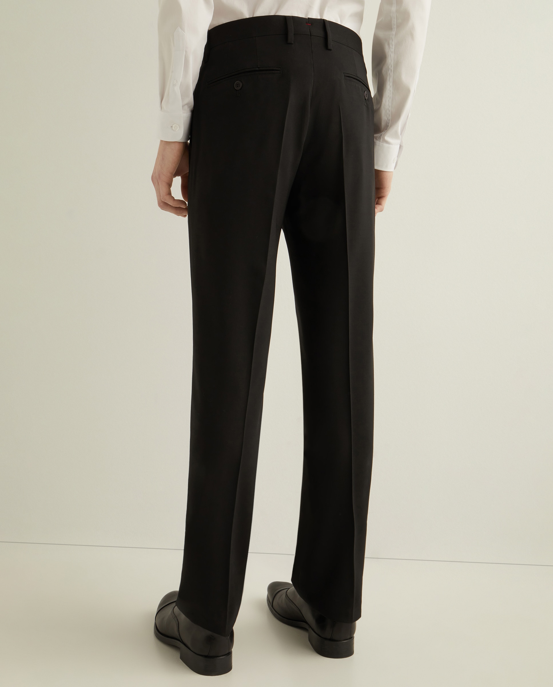 Calças de homem elegantes Preto-6