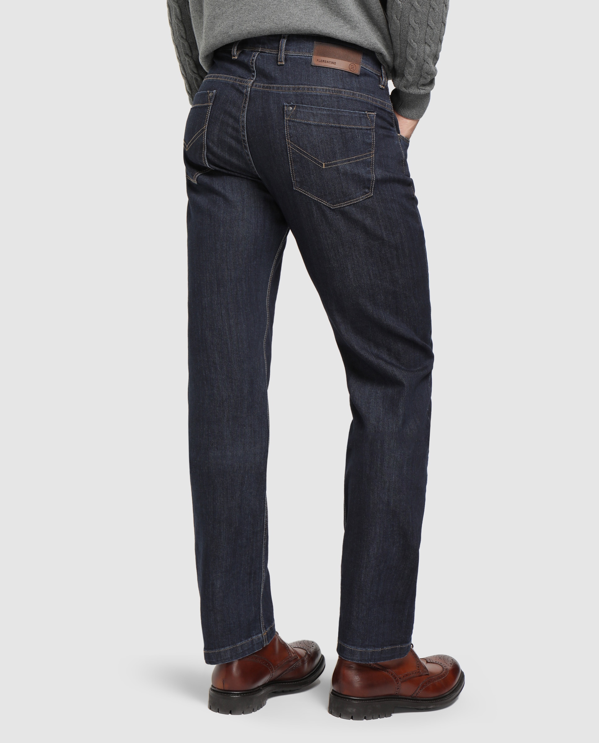 Jeans regular azuis de homem Azul-marinho-2