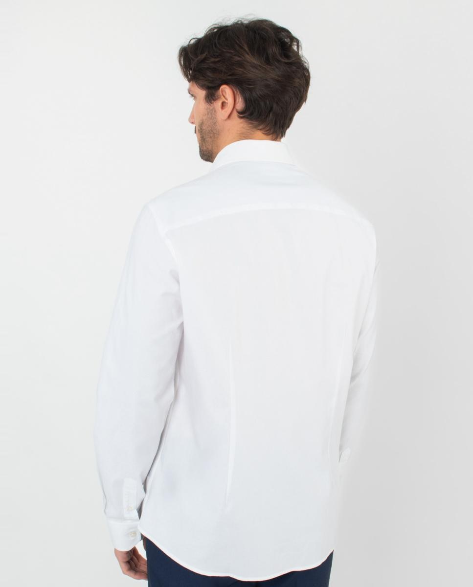 Camisa de homem slim lisa branca Branco-2