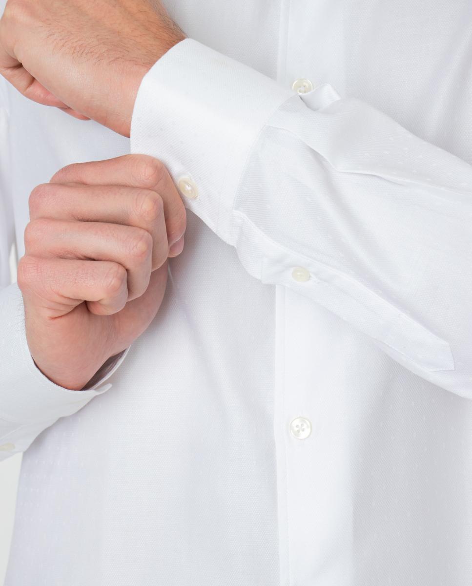 Camisa de homem slim lisa branca Branco-4