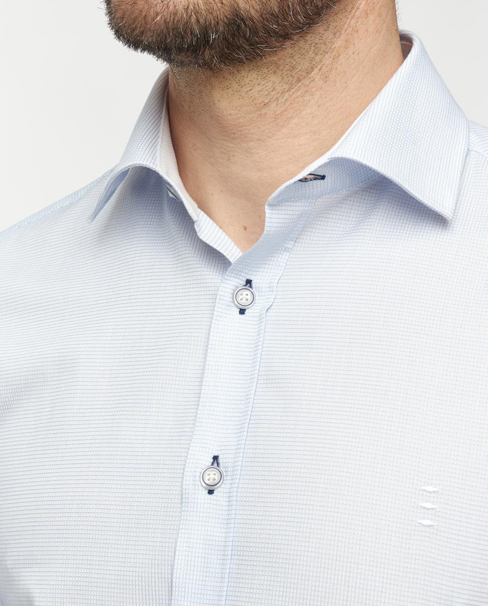 Camisa com Detalhes em Contraste Azul-claro-3