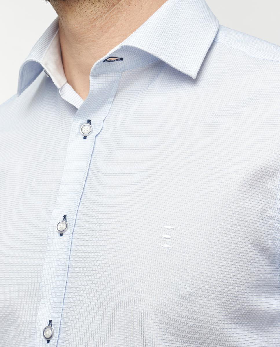 Camisa com Detalhes em Contraste Azul-claro-4