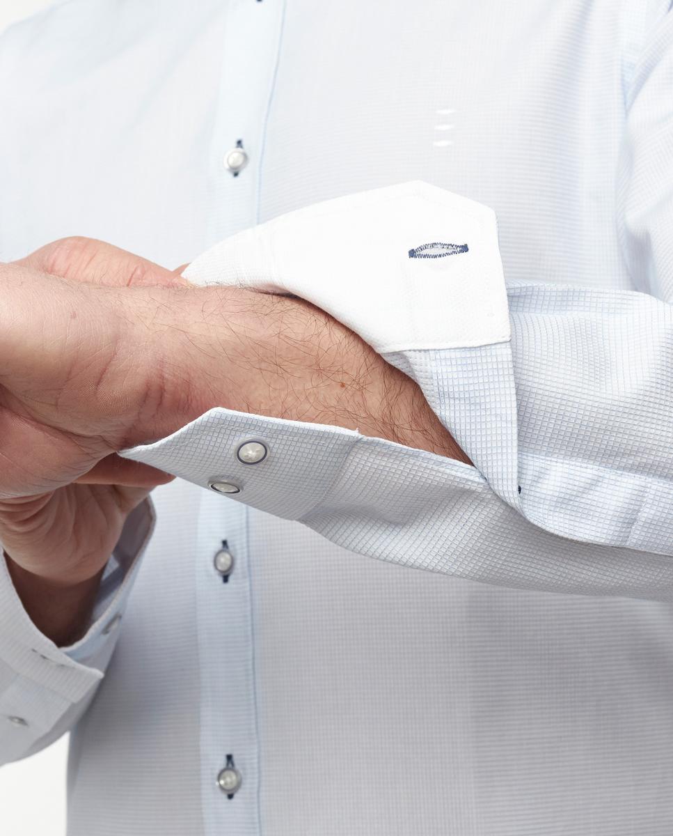 Camisa com Detalhes em Contraste Azul-claro-5