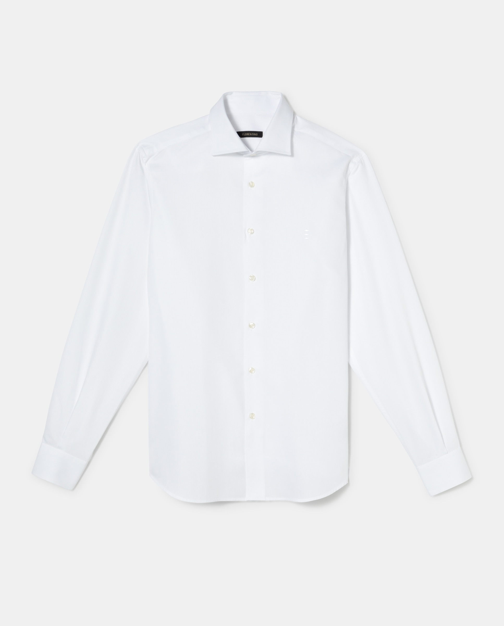 Camisa de homem regular lisa branca Branco-5
