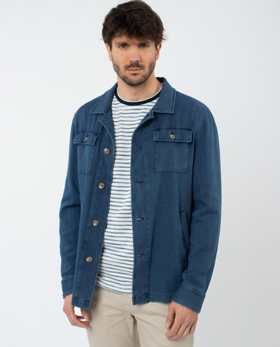 Sobrecamisa Slim Azul-3