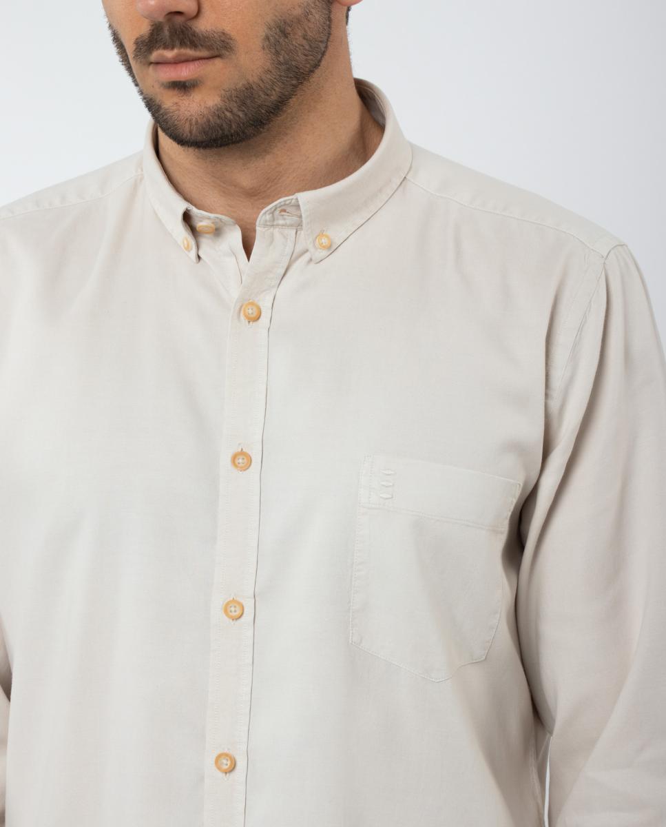 Camisa Oxford Bege-3