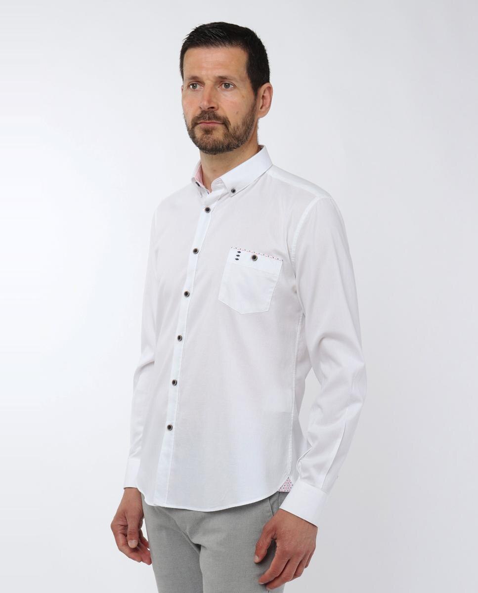 Camisa com Detalhes em Contraste Branco-4