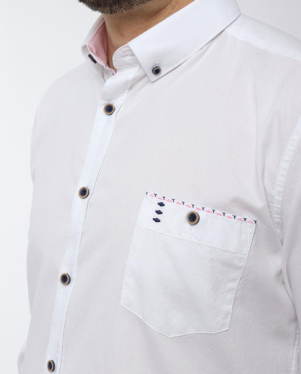 Camisa com Detalhes em Contraste Branco-5
