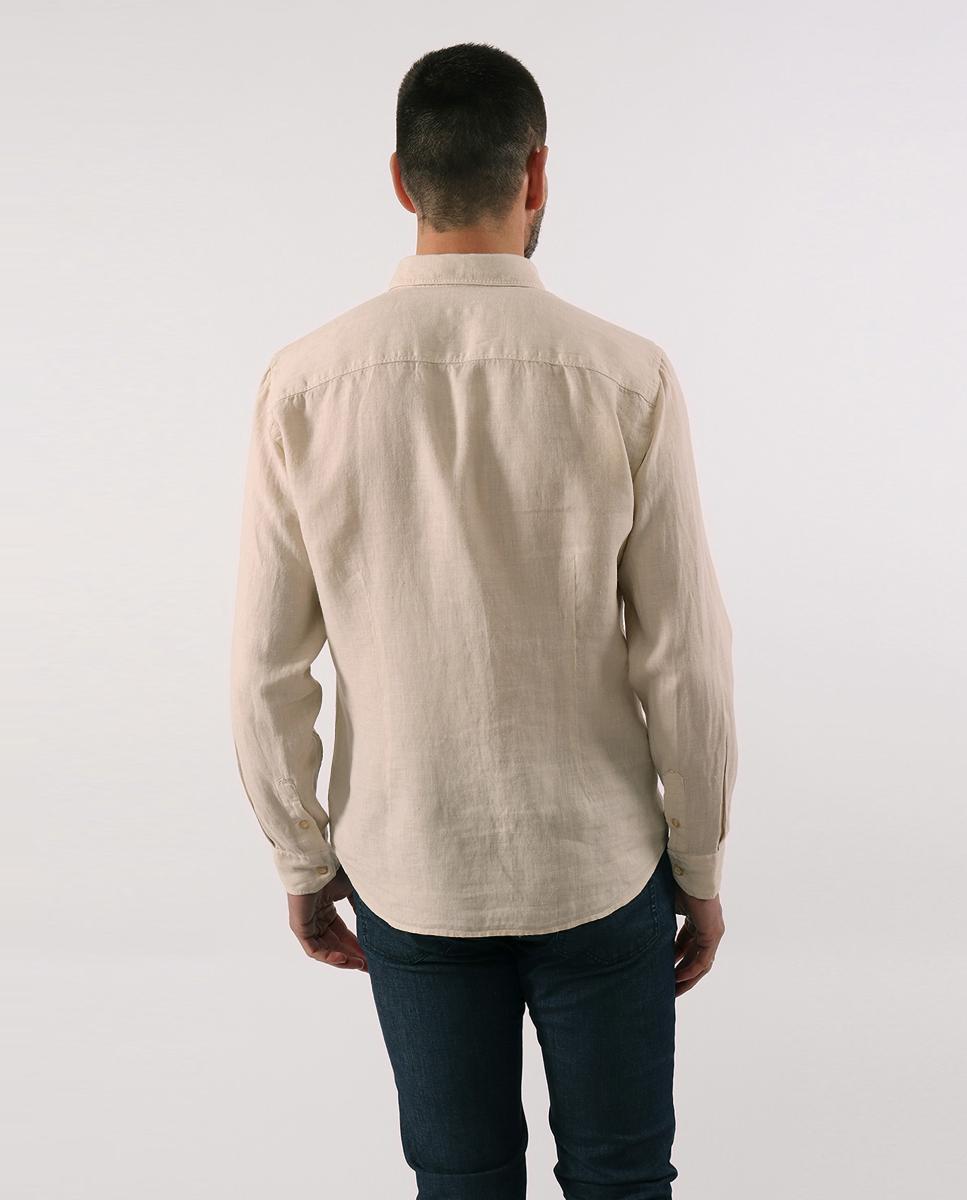 Camisa de Linho Bege-2