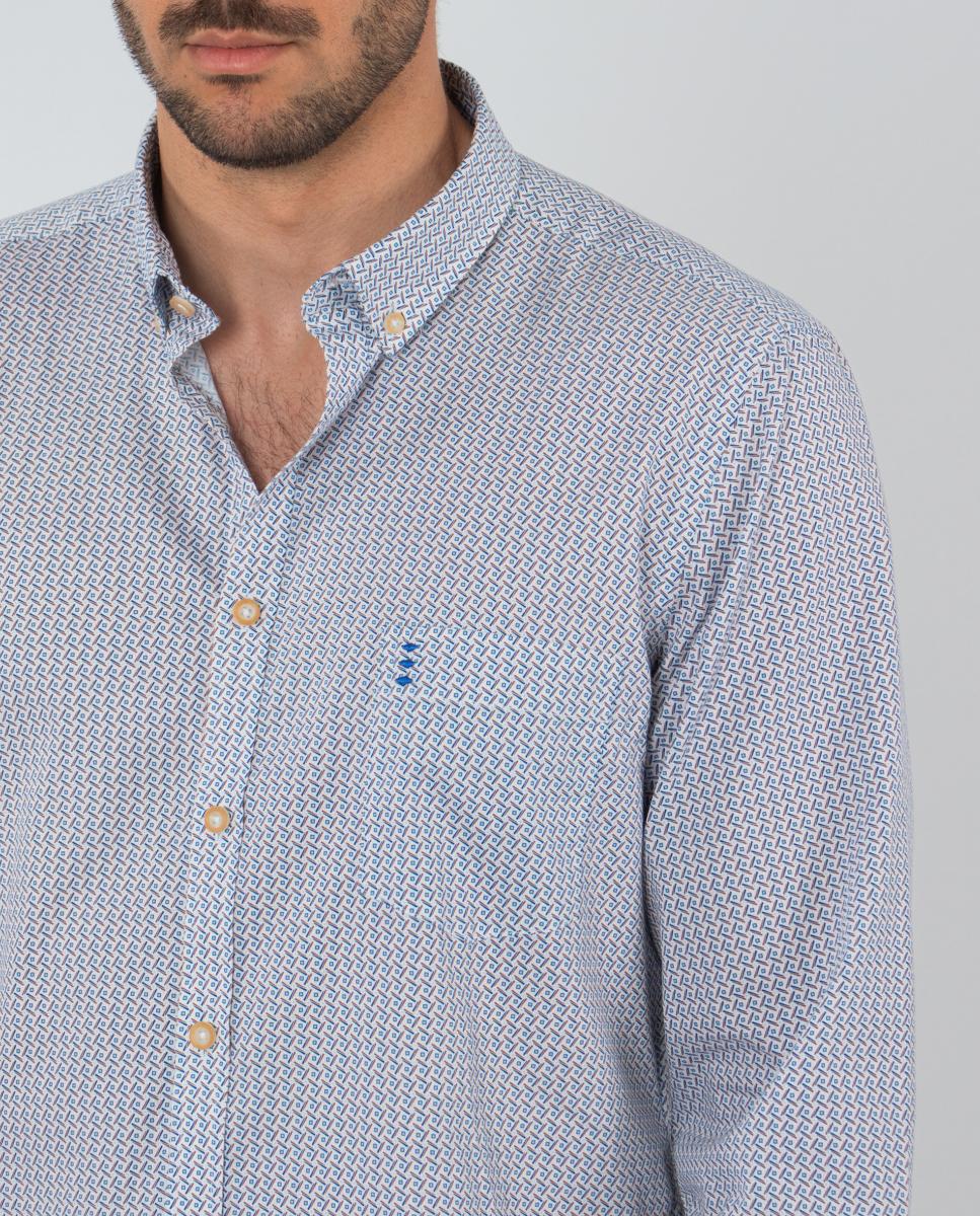Camisa com Estampado Geométrico Branco-3