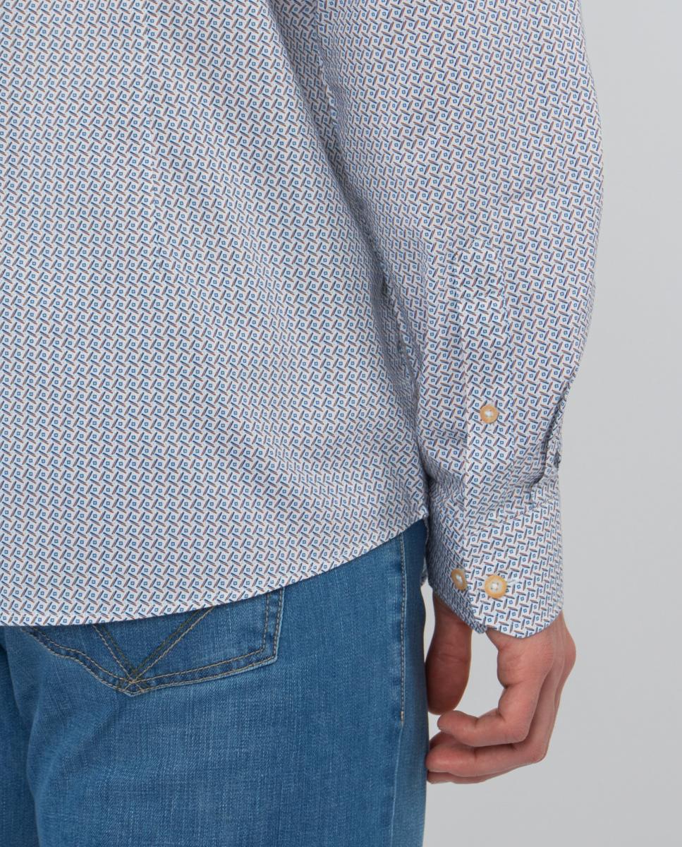 Camisa com Estampado Geométrico Branco-4