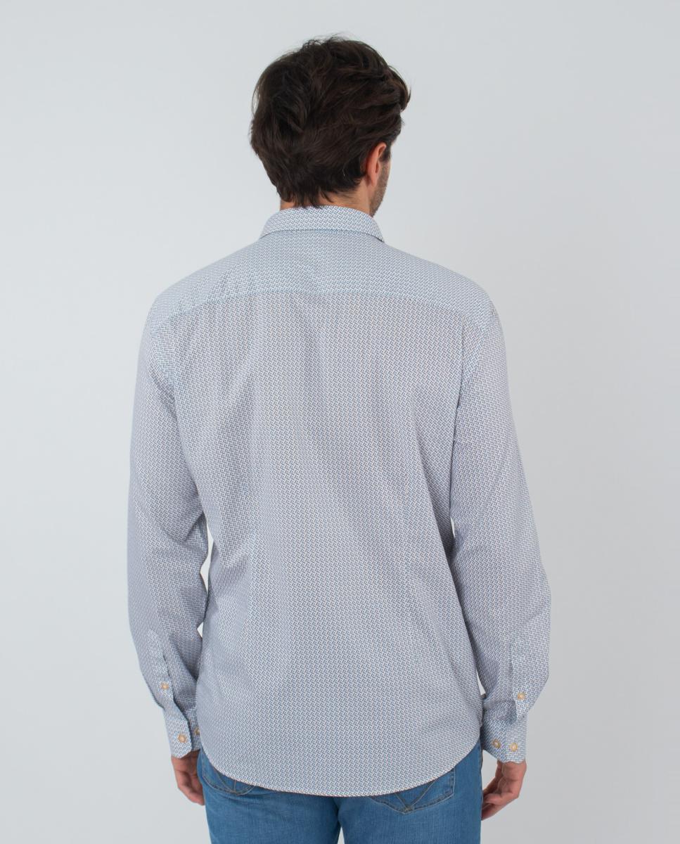 Camisa com Estampado Geométrico Branco-5