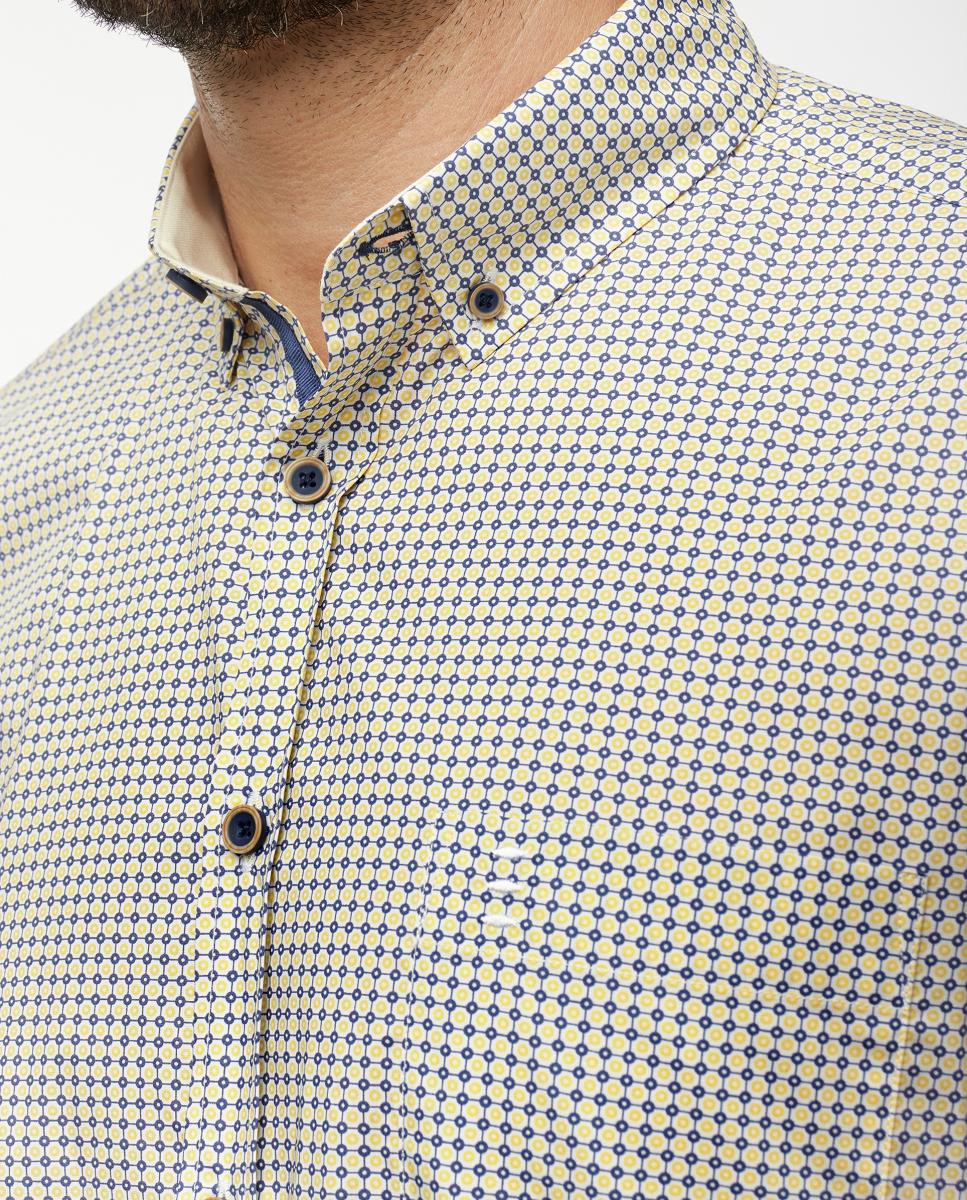 Camisa Slim com Detalhes Amarelo-3