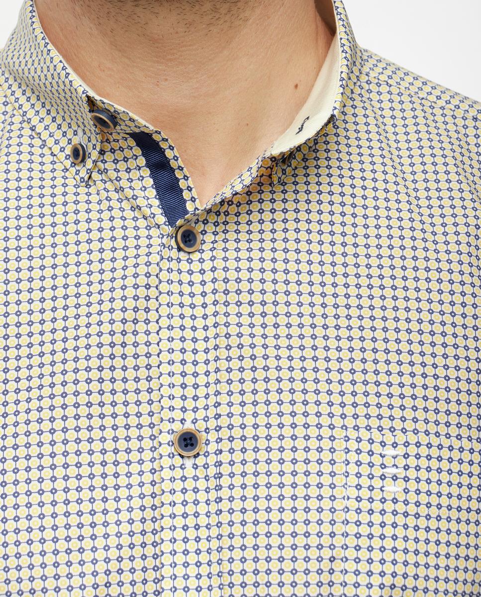 Camisa Slim com Detalhes Amarelo-4