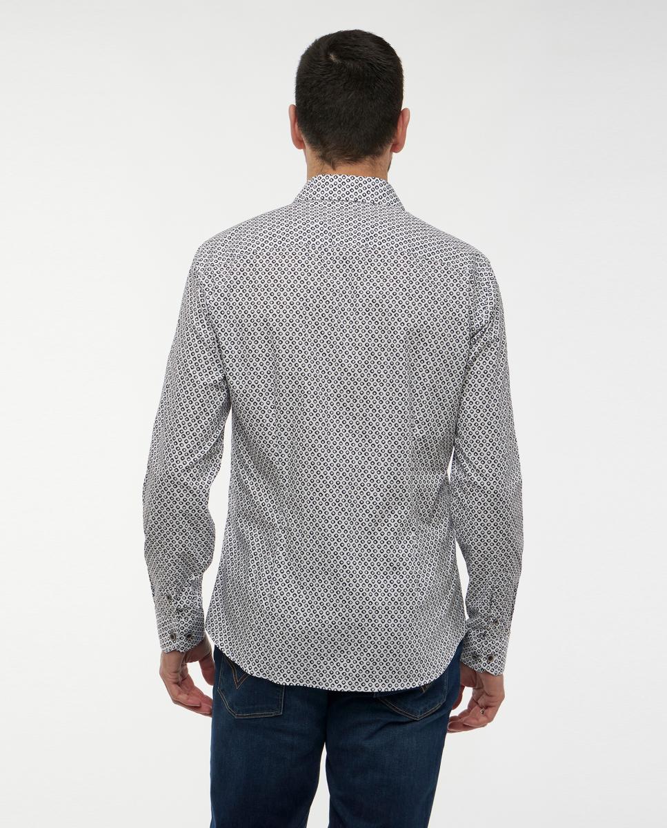 Camisa de hombre estampado geométrico - Florentino - Blanco Blanco-2