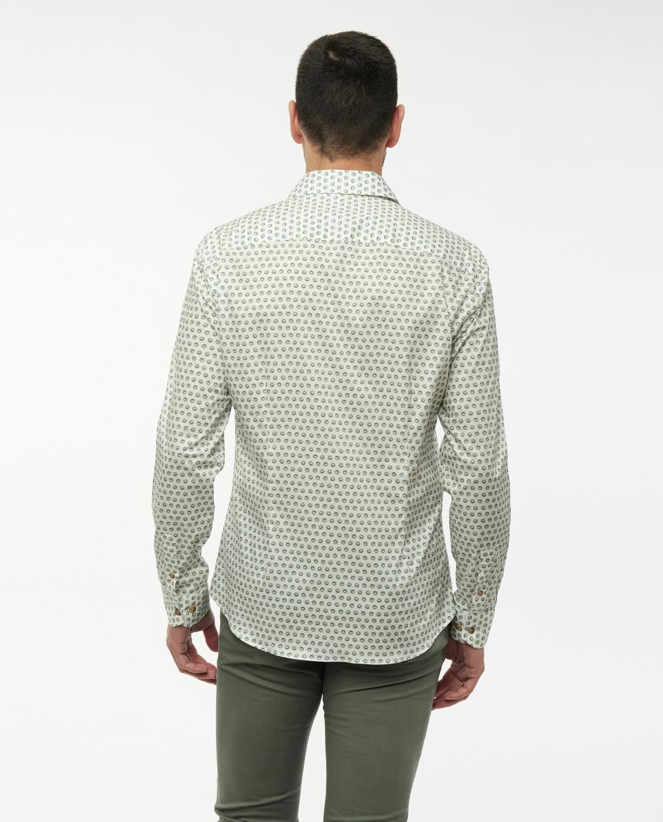 Camisa com Estampado Geométrico Verde-2