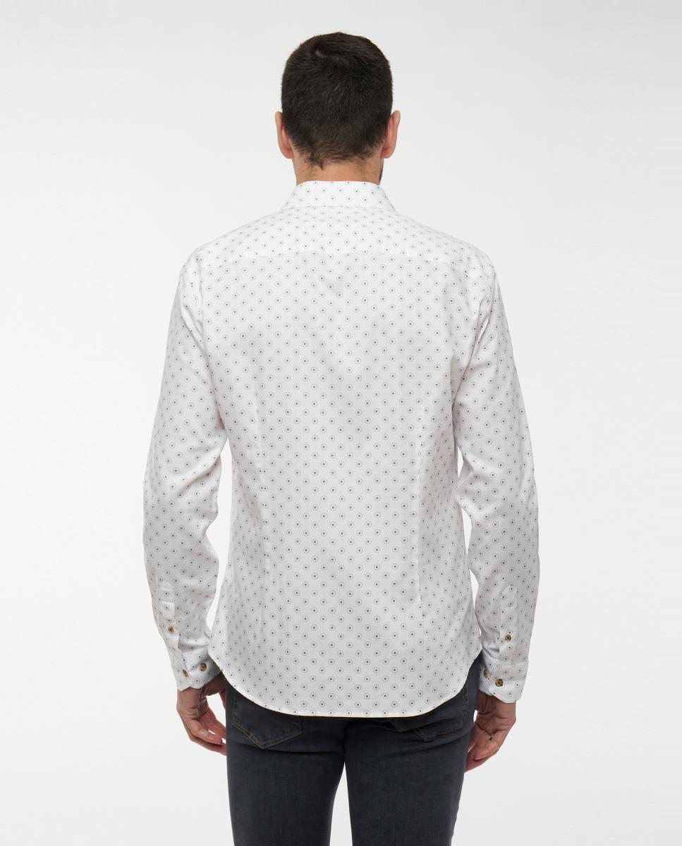 Camisa de homem estampada Branco-2